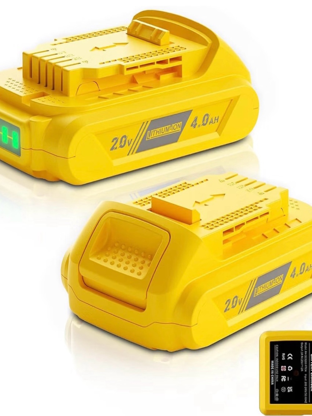 20V Yellow Lithium-Ion 4.0Ah Replacement Battery Pack - fits Dewalt 20V Max